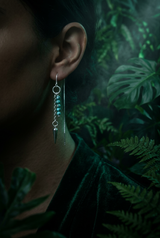 Silbercreole mit Türkis und Zapfen-Anhänger – Turquoise Line