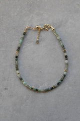 Smaragd Armband & Perlmutt Armkette