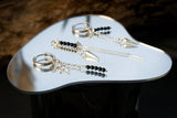 Durchzieh-Ohrring mit schwarzem Onyx aus 925 Silber – Black Onyx Line