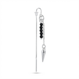Durchzieh-Ohrring mit schwarzem Onyx aus 925 Silber – Black Onyx Line