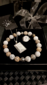 Revel Anhänger - Howlith & Malachit