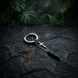 Silbercreole mit Türkis und Kreuz-Anhänger – Turquoise Line