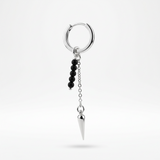 Silbercreole mit schwarzem Onyx und Zapfen-Anhänger – Black Onyx Line